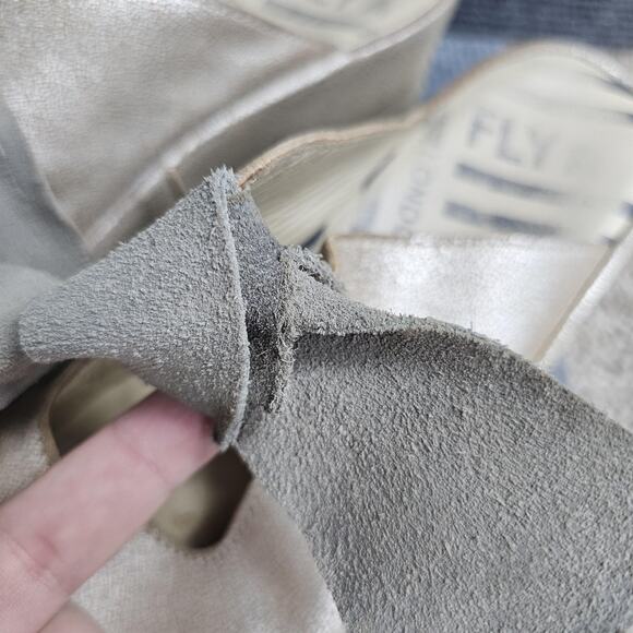 Fly London Shoes Womens EU39 Bade Bow Wedge Sandals Slip On Portugal Platform - Picture 3 of 7